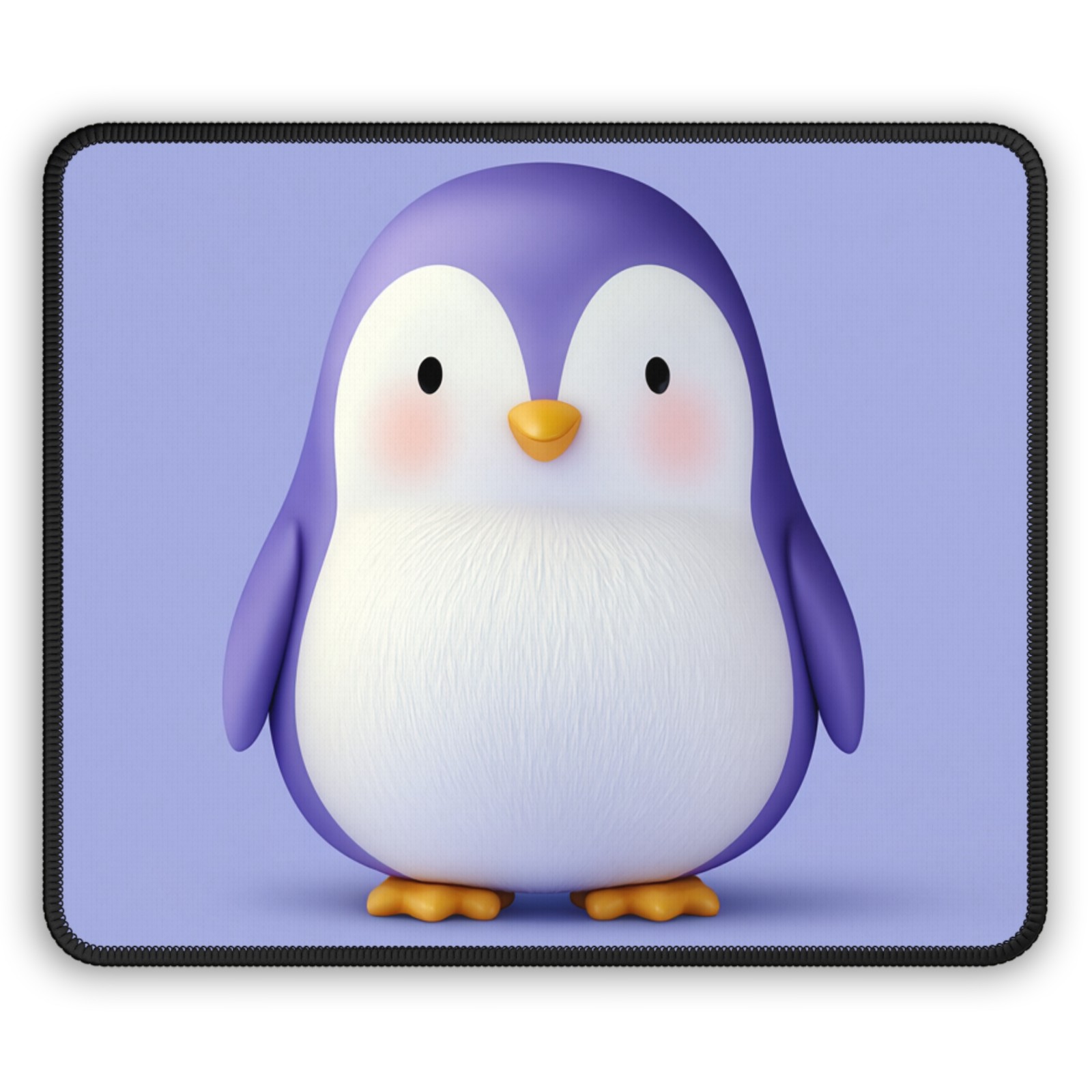 Cute Purple Penguin Gaming Mouse Pad | Kawaii Animal Desk Mat