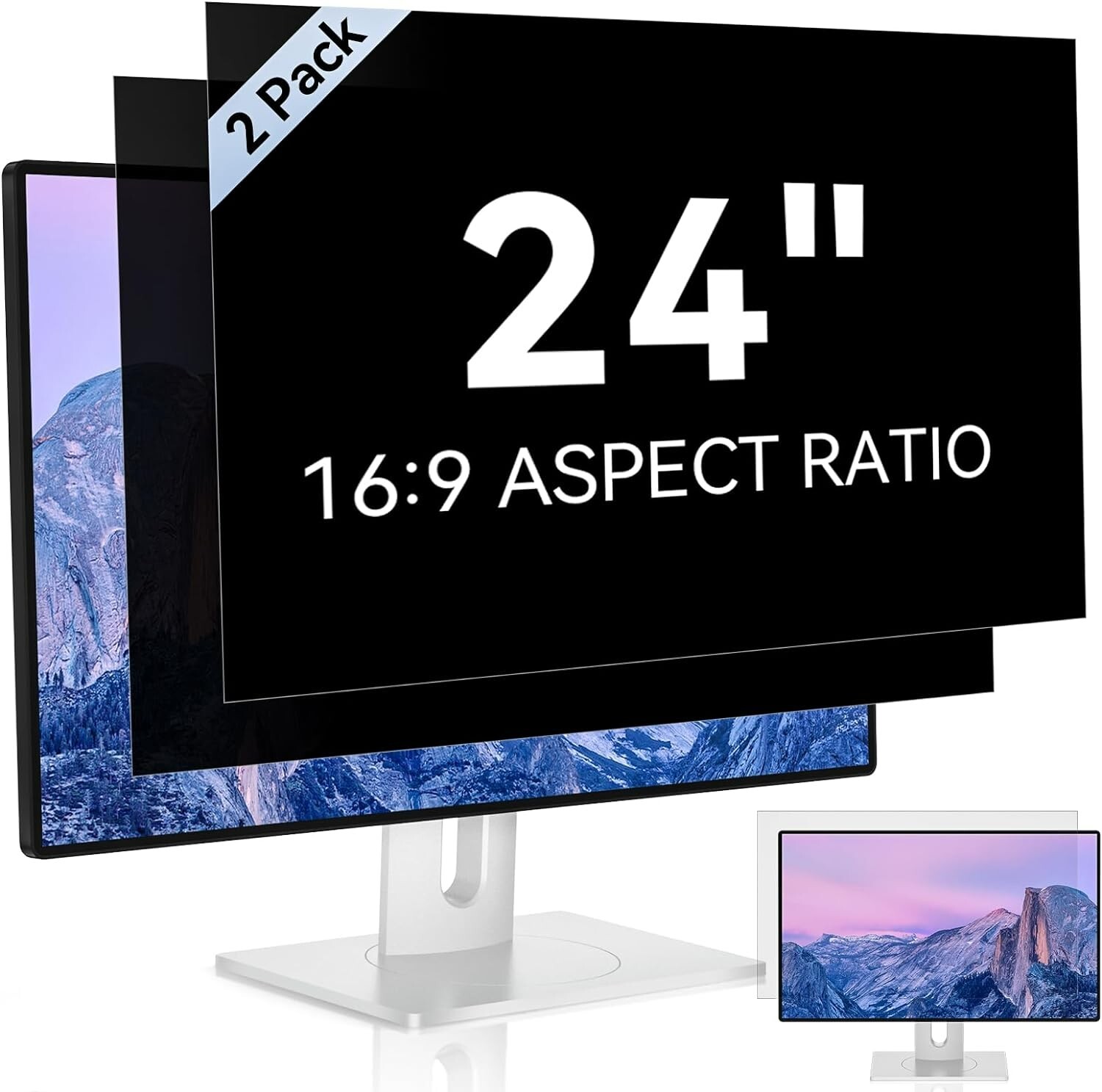 2 Pack 24" Computer Privacy Screen Filter 16:9 Aspect Ratio Widescreen Monitor