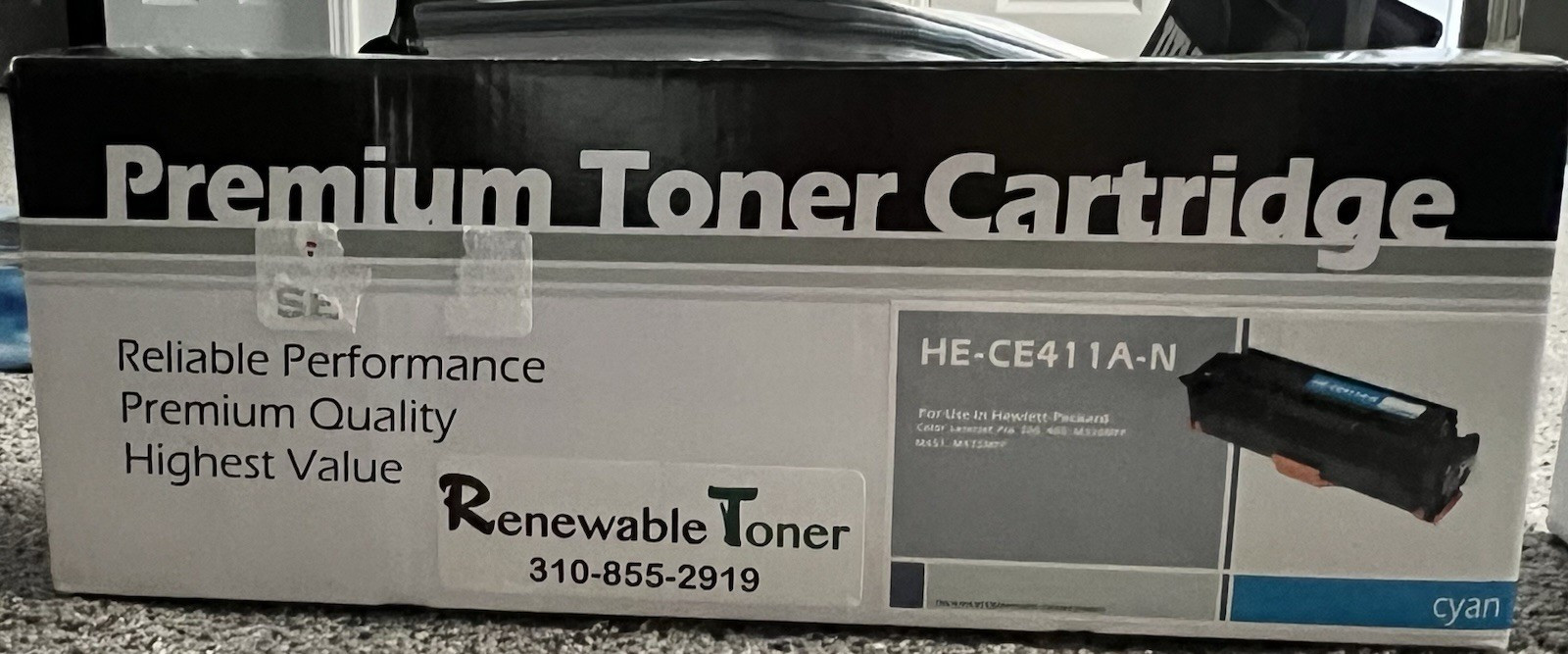 Toner Cartridge Premium HE-CE411A-N Cyan Laser Cartridge for Hewlett Packard
