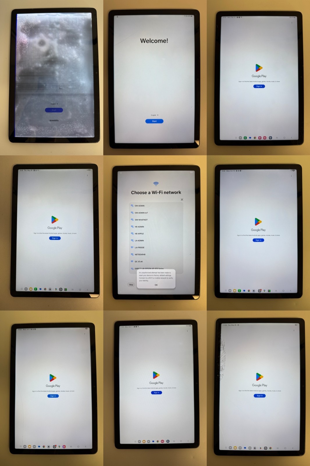 FOR PARTS - Lot of 10 - Samsung Tab A9+ Plus 64GB Graphite Clean IMEI - READ