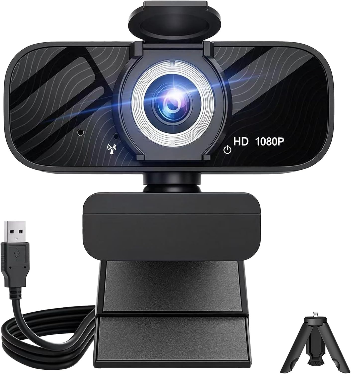 HD Pro PC Webcam, Full HD 1080p/30fps Video, Clear Audio, 120° FOV, Light Correc