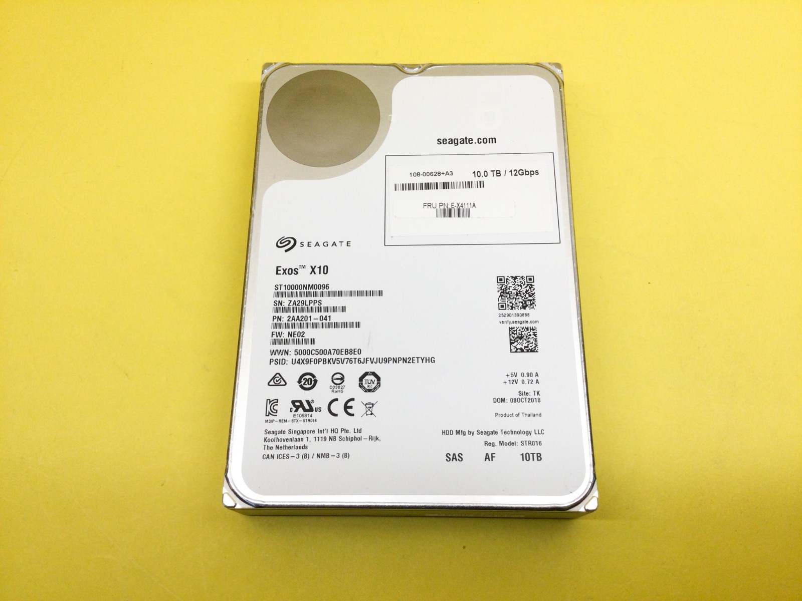 NETAPP SEAGATE EXOS X10 10TB 7200 RPM SAS 12Gb/s 3.5'' 256MB HDD ST10000NM0096