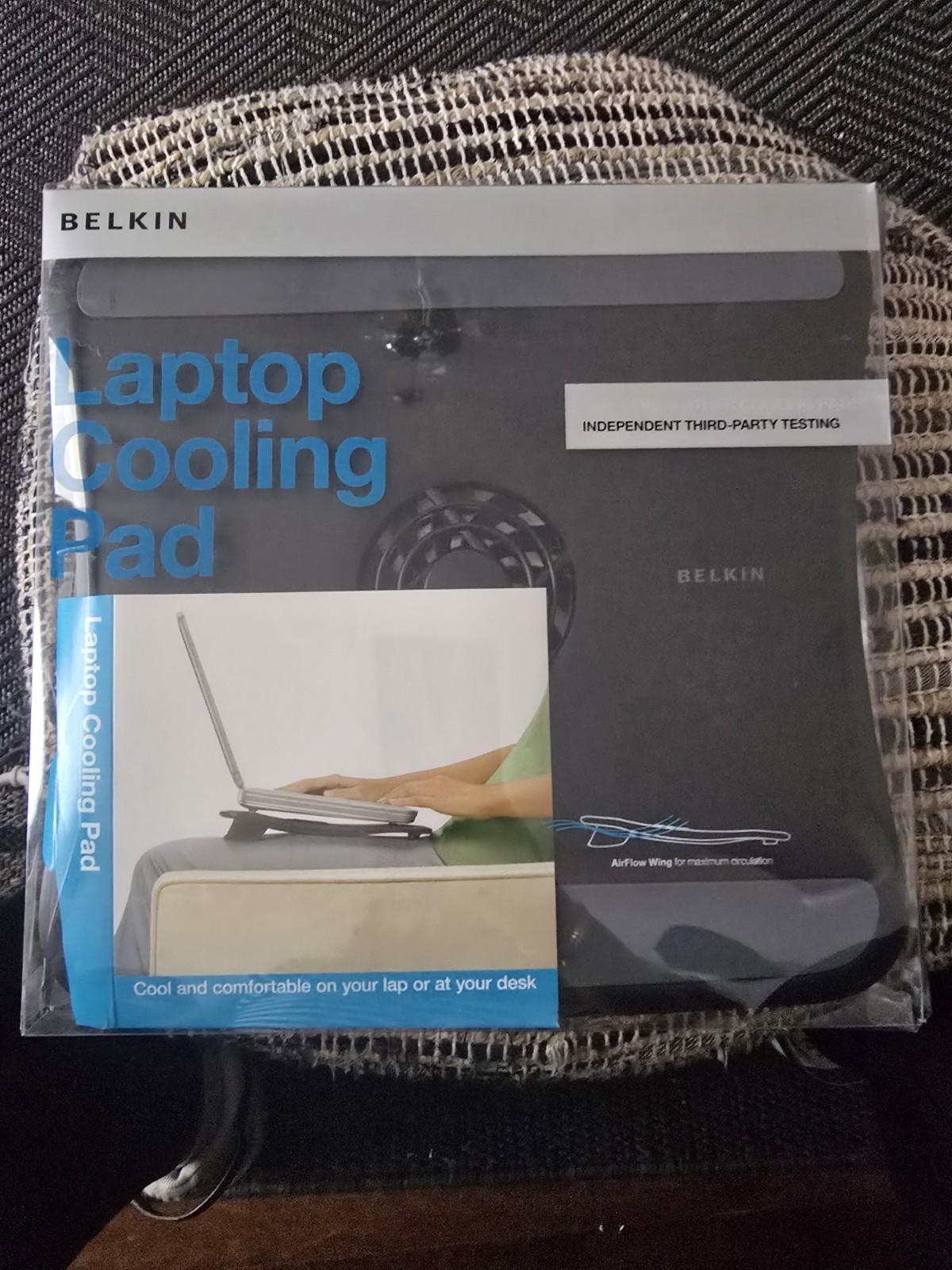 Belkin Portable Laptop Cooling Pad USB Fan Stand Black Lightweight Travel