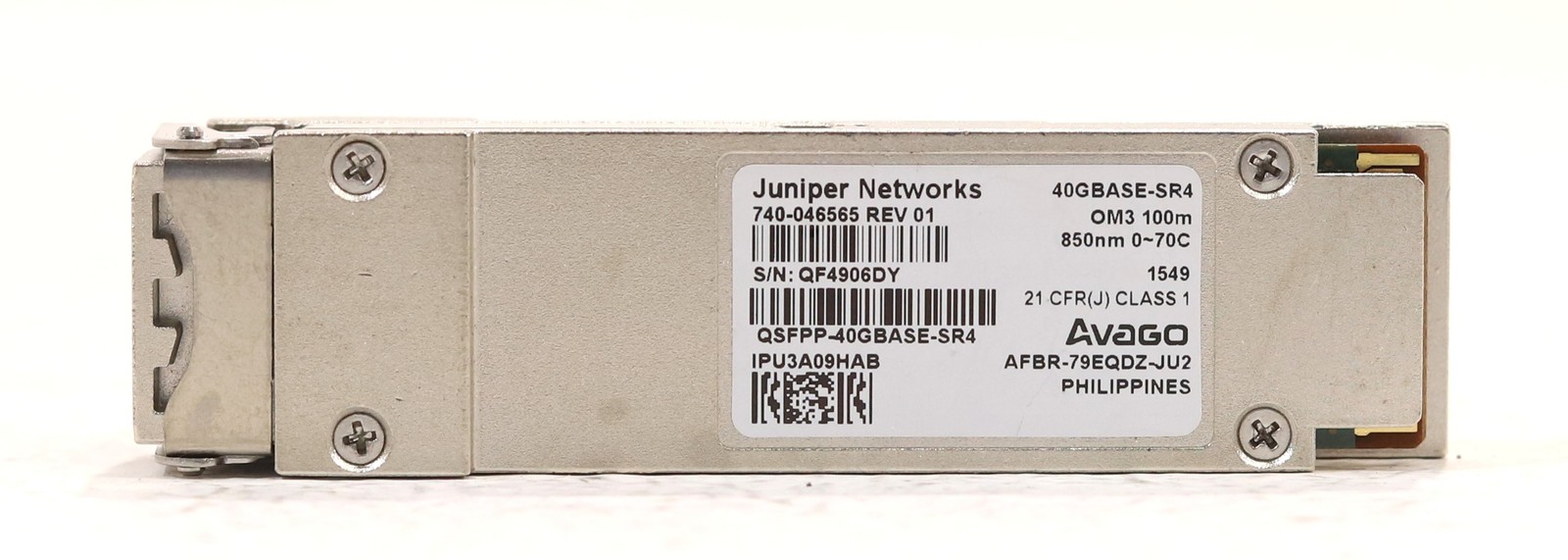 Juniper 40GBASE-SR4 40GbE QSFP+ 100m 850nm Transceiver P/N: 740-046565 Tested