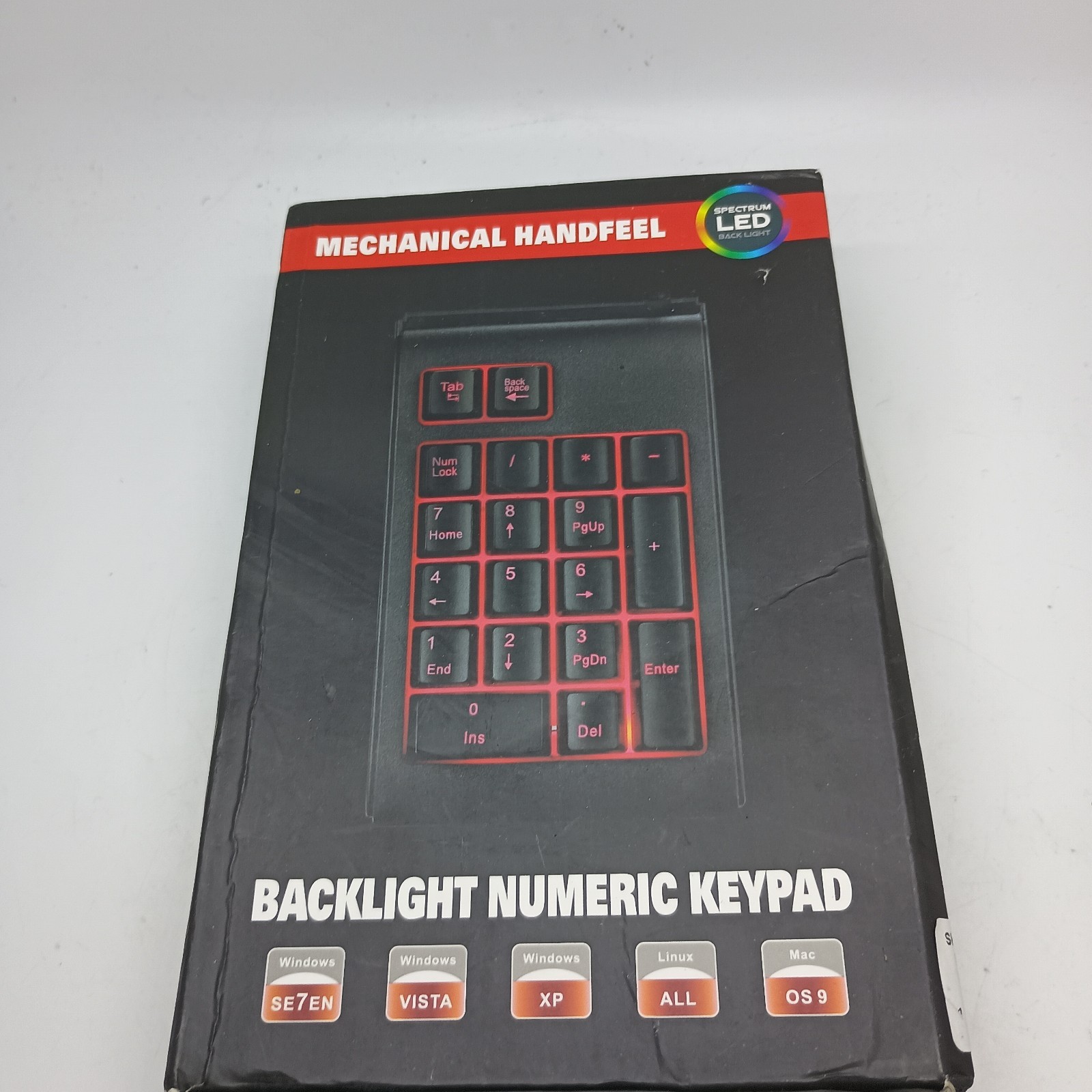 #H) Number Pad Mechanical USB Wired Numeric Keypad with RGB LED Backlit 20 Keys