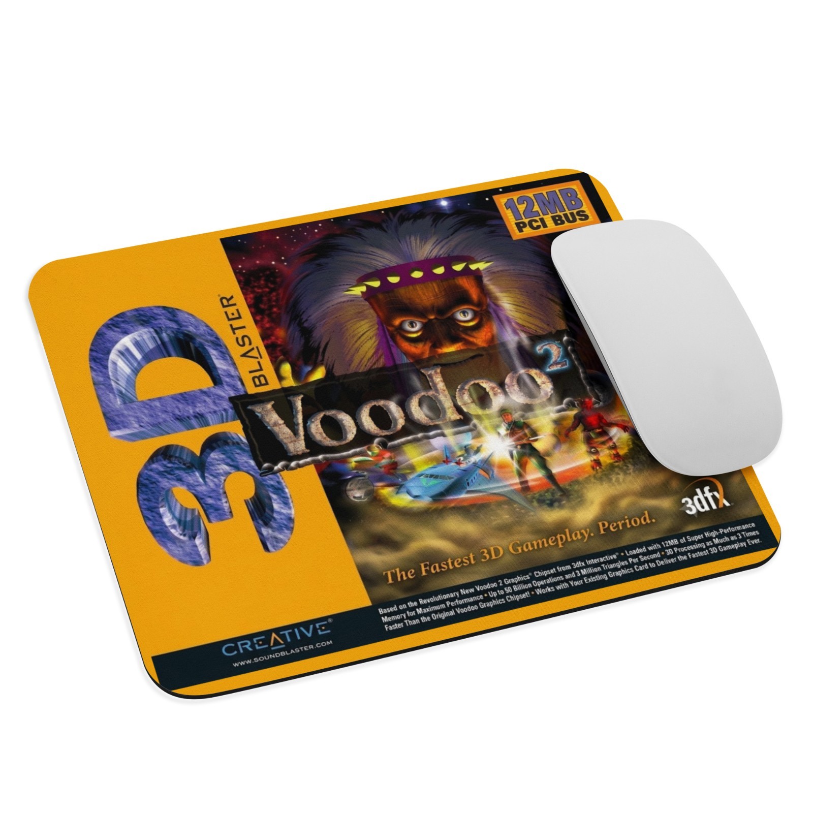 3dfx Voodoo2  AGP Box Art Mouse Pad (9.5" x 7.75") - Retro 90s PC Gaming GPU