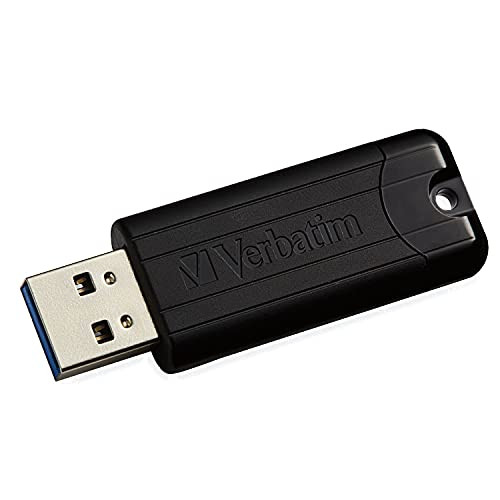 Verbatim 32GB Pinstripe USB 3.2 Gen 1 Flash Drive Retractable Thumb Drive -