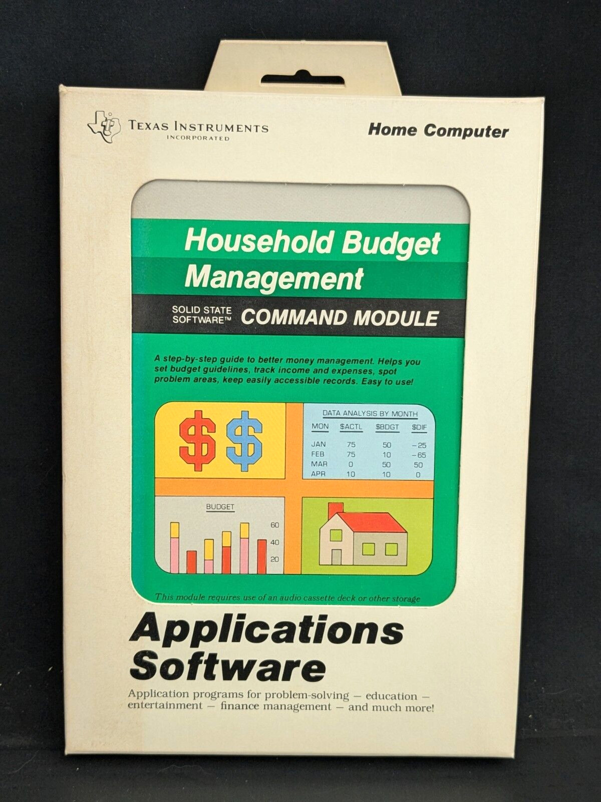 TI 99 4a Household Budget Management Program Texas Instruments Cartridge Vintage