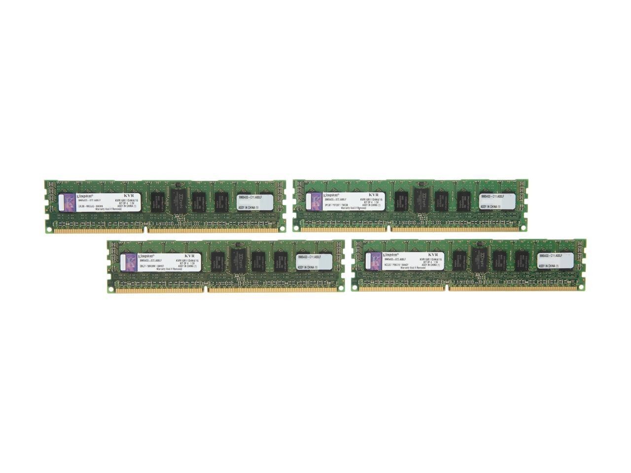 KVR16R11S4K4/16 - Kingston Technology 16GB Kit (4 X 4GB) DDR3-1600MHz PC3-12800