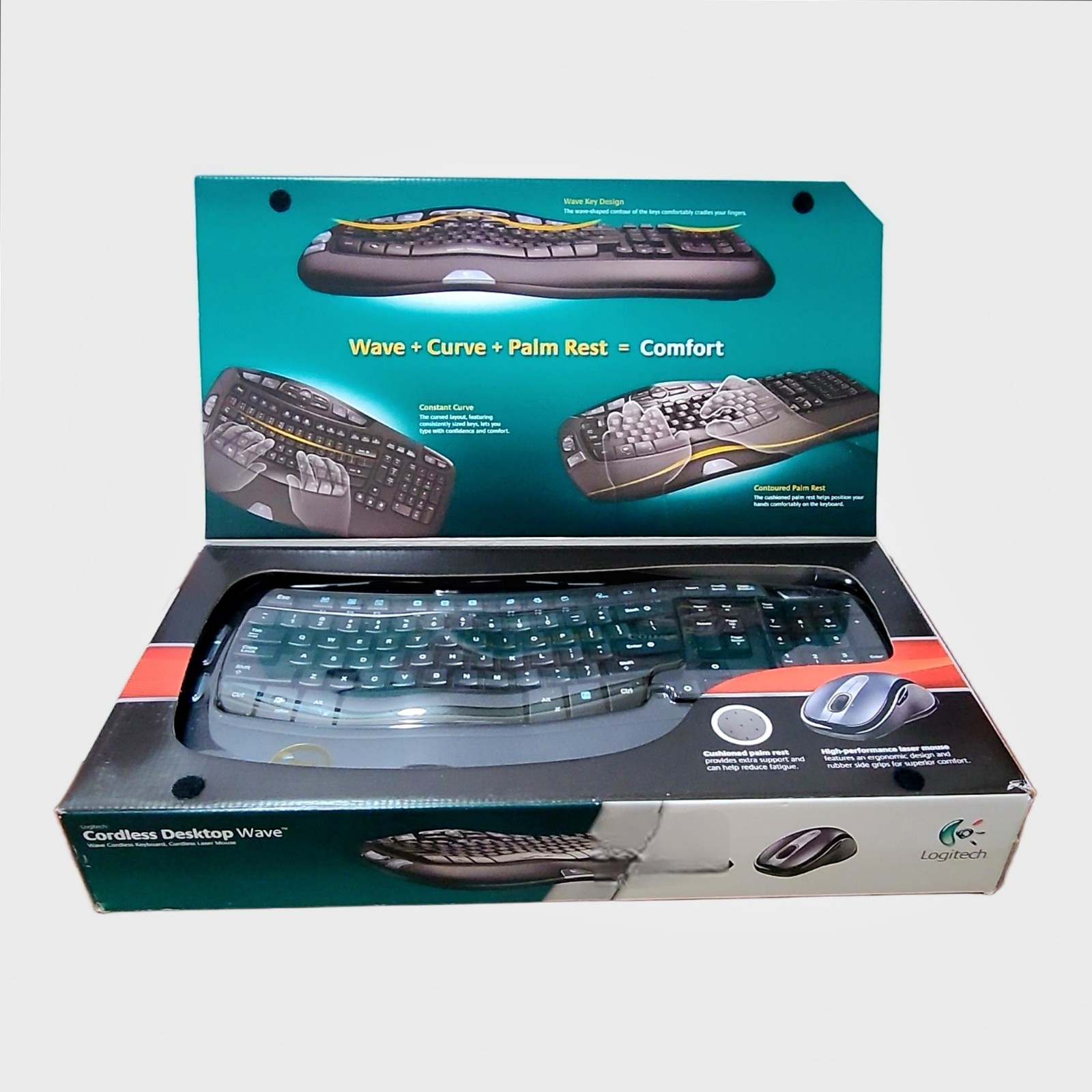 Logitech Cordless Desktop Wave Wireless Mouse & Keyboard US English (920-000264)