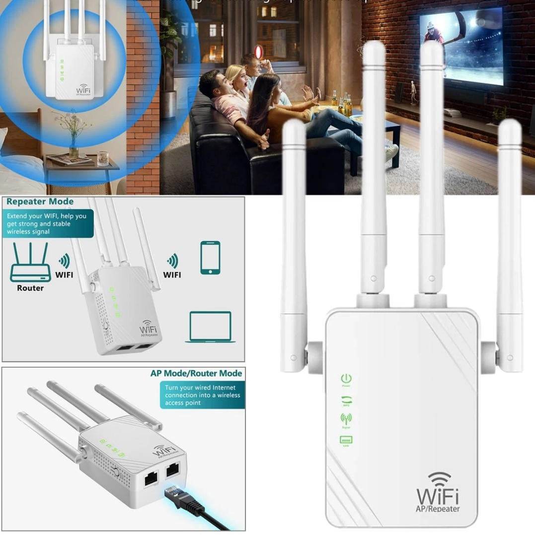 WiFi Extender Signal Booster Up to 5000sq.ft and 45 Devices, WiFi Range Extender