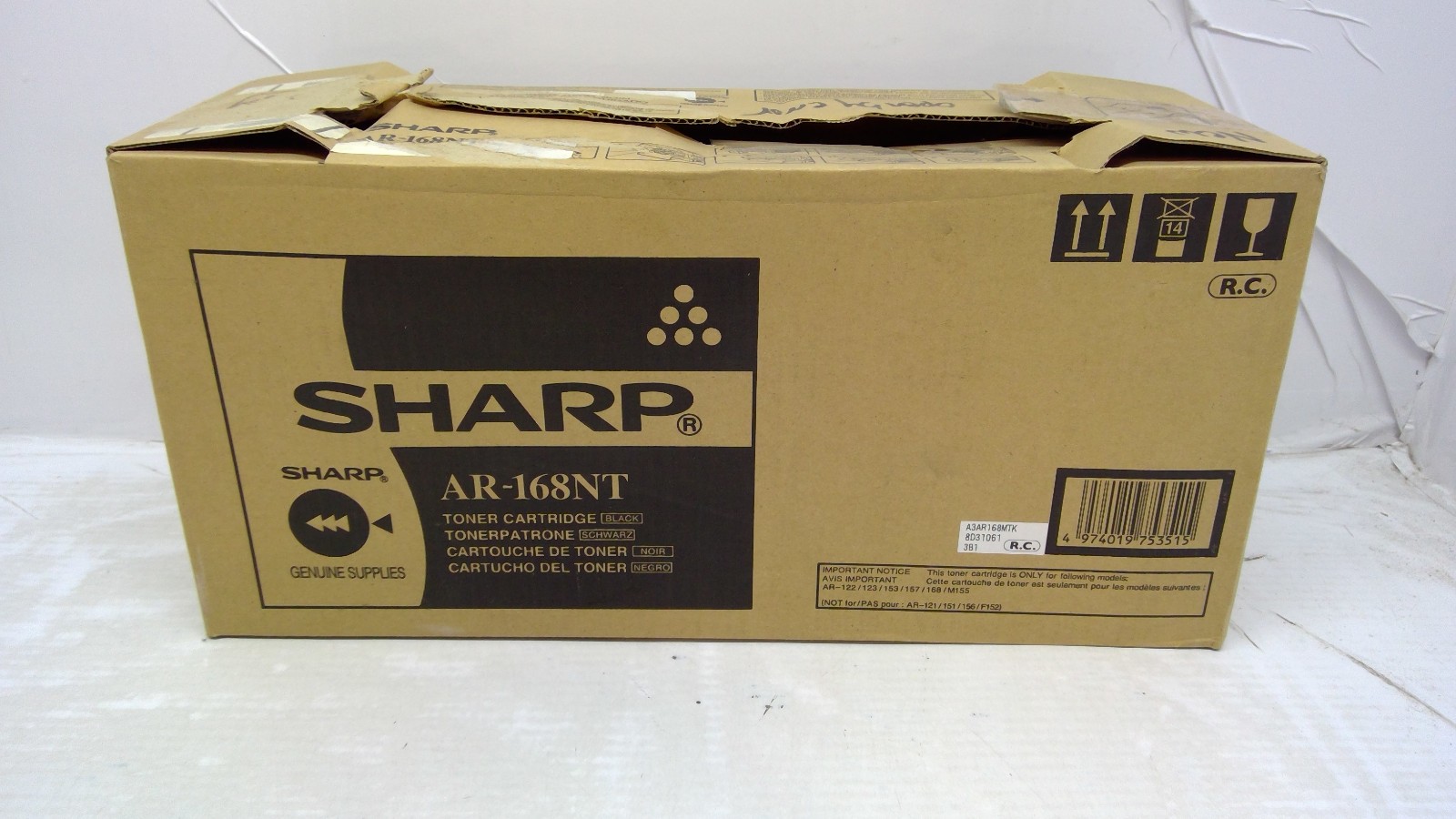 Genuine Sharp AR-122/M155 Black Toner Cartridge *Ugly Box* AR-168NT AR168NT