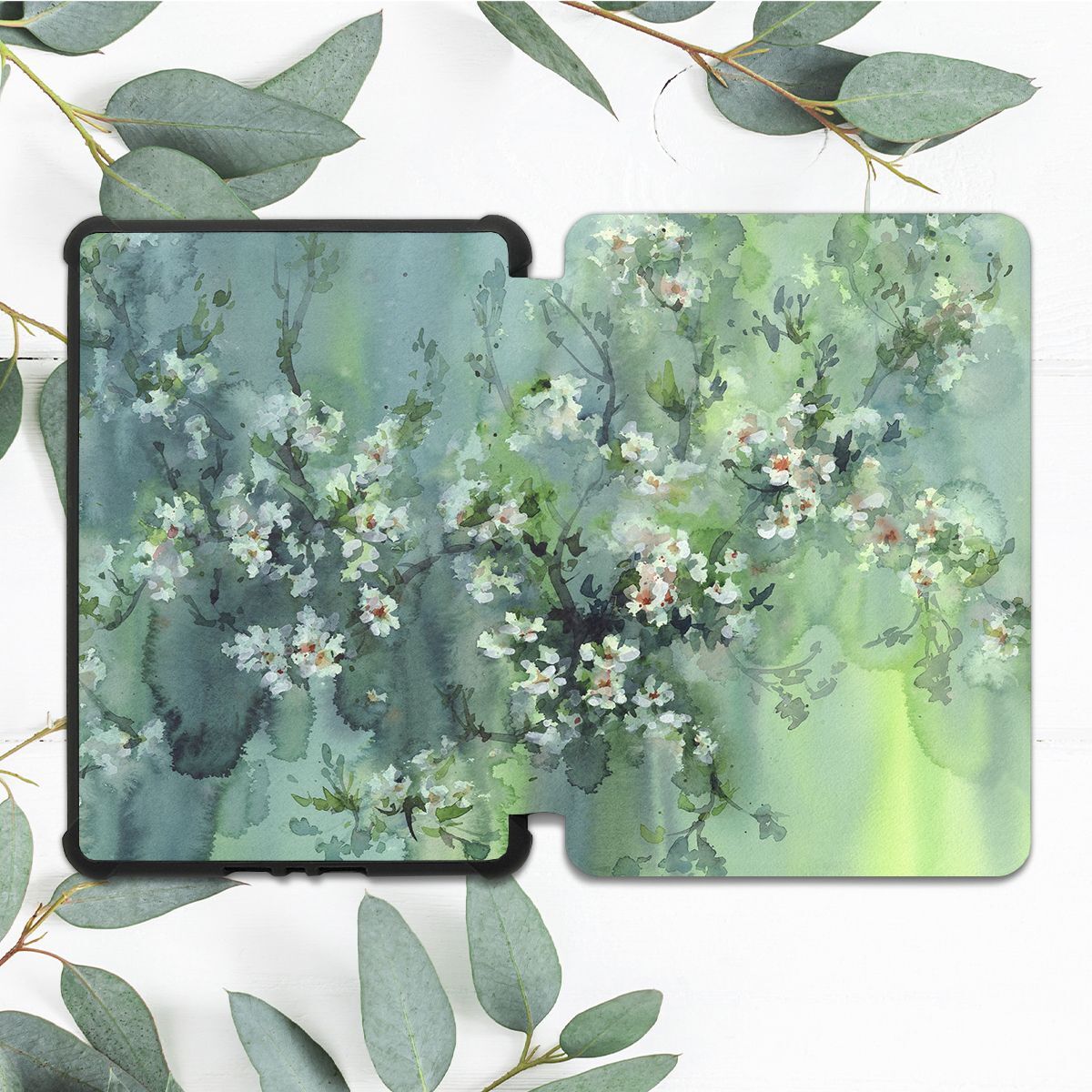 White Cherry Blossom Painting Case For All-new Kindle 10th Gen Kindle Paperwhite