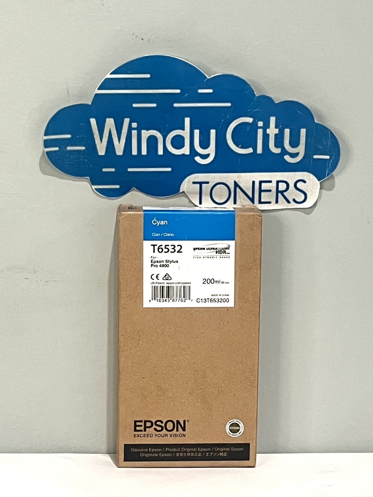 Epson T6532 UltraChrome HDR Cyan Ink Cartridge 200ml For Stylus Pro 4900 OEM NEW