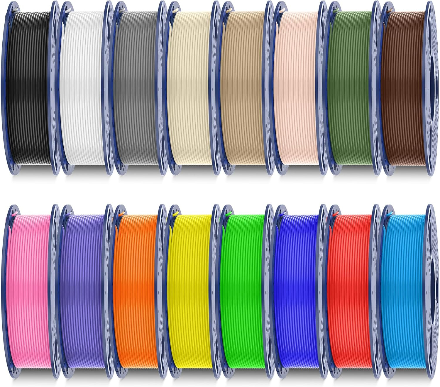 PLA plus Filament 16 Color Bundle Multicolor, 250G Each Spool, PLA+ 3D