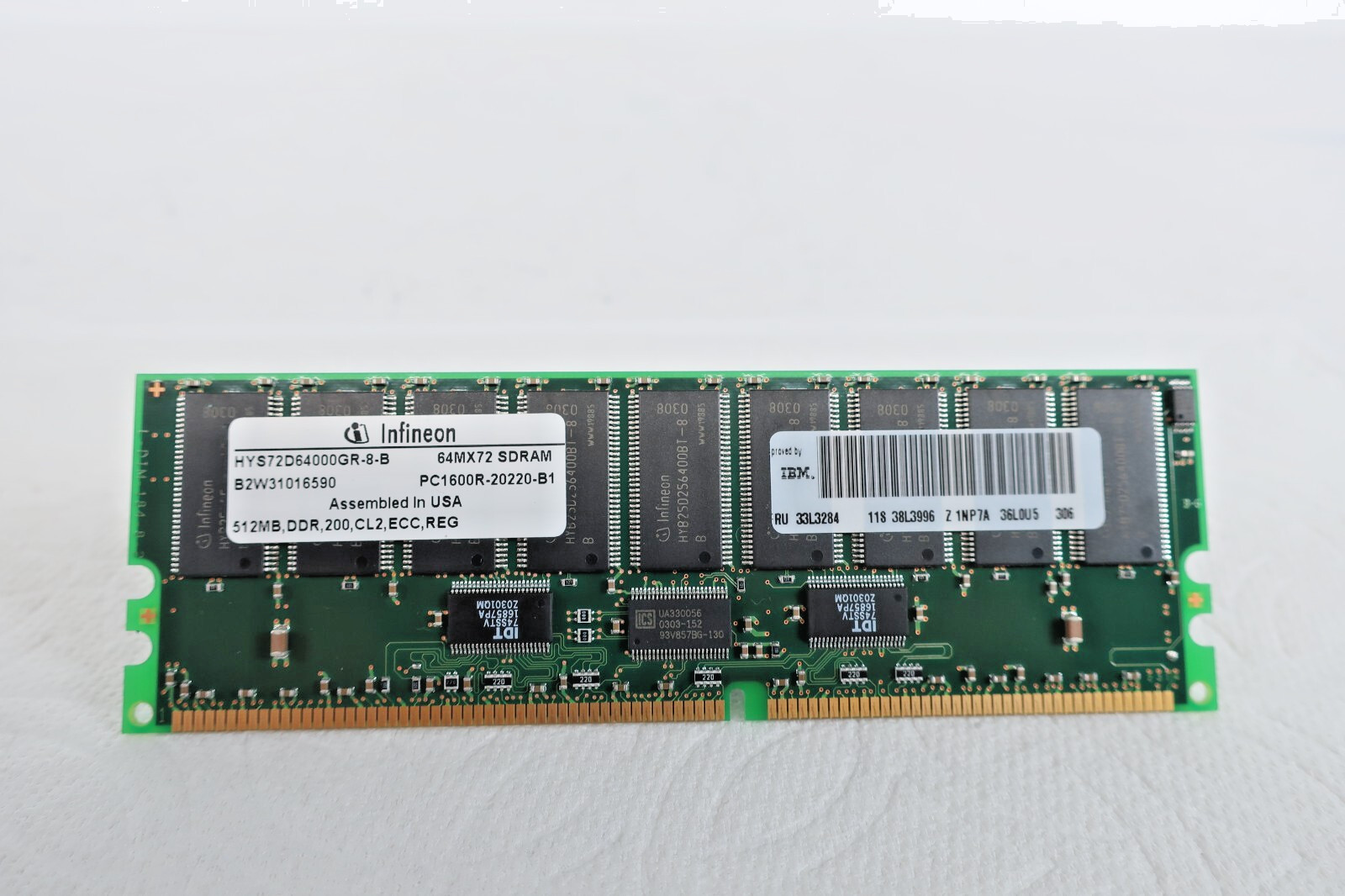 Infineon HYS72D640001GR-8-B PC1600R-20220-B1 256MB Server Memory RAM