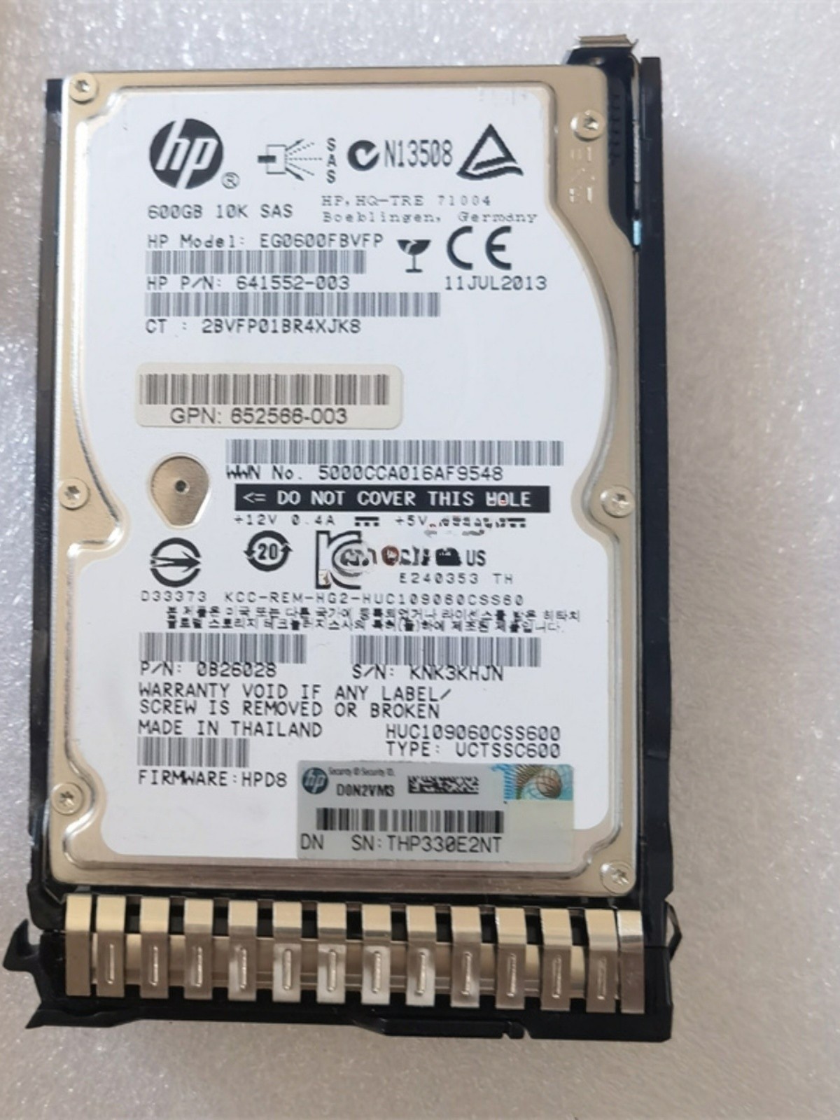 HPE 652583-B21 653957-001 600GB 10K RPM 2.5" SFF SAS 6Gb SC ENT G8 Server HDD