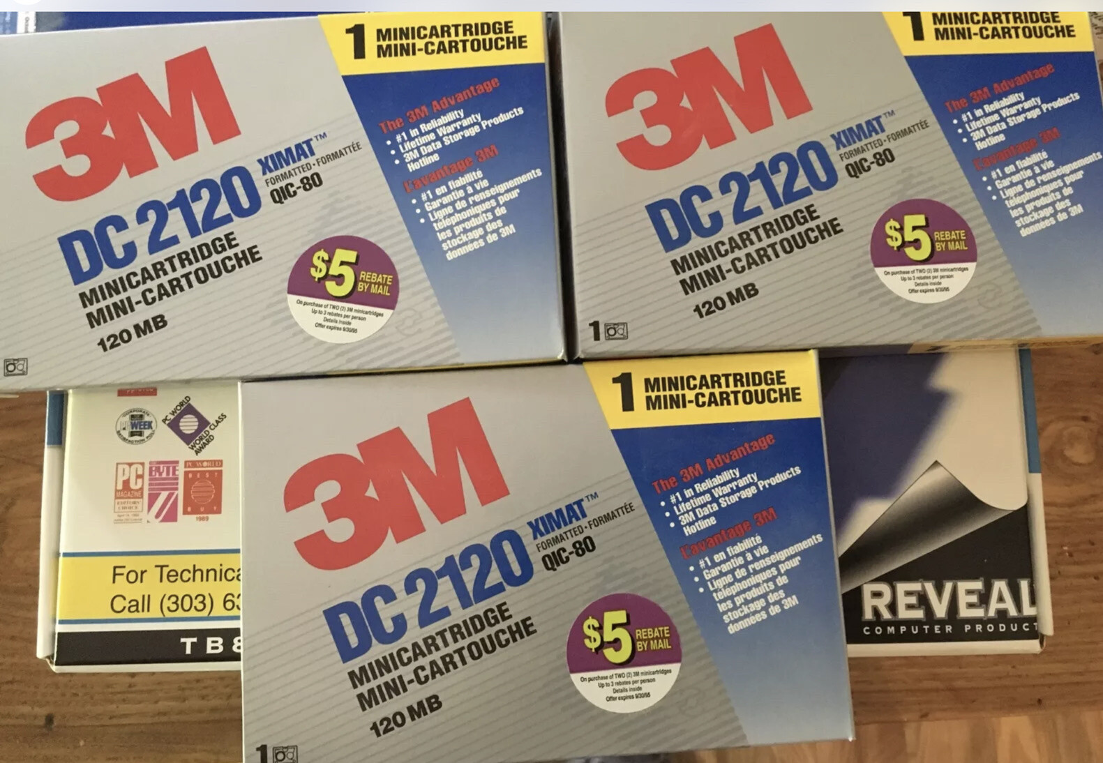 Lot of 3 NOS 3M DC2120 XIMAT Formatted 120MB Mini DATA Cartridge Tape. NEW