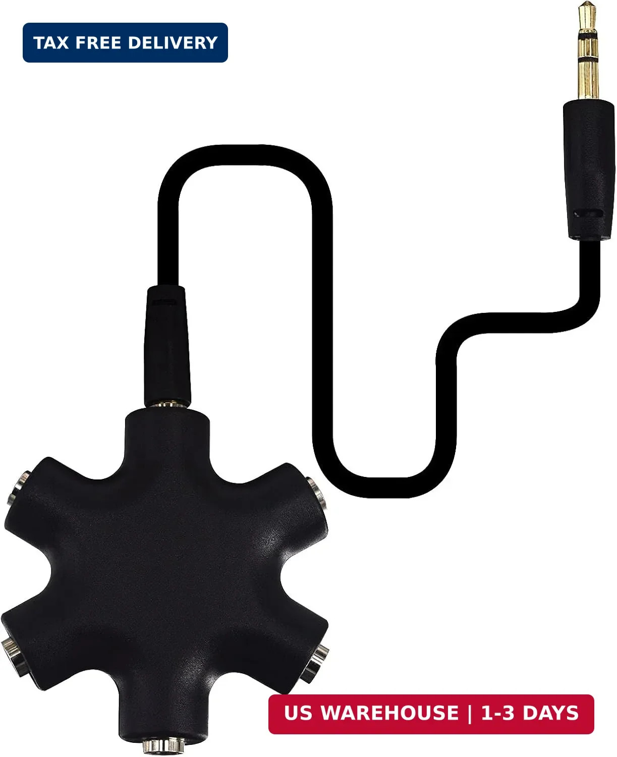 Headphone Splitter, 5-Jack 3.5 mm Audio Headphone Stereo Headset Adapter