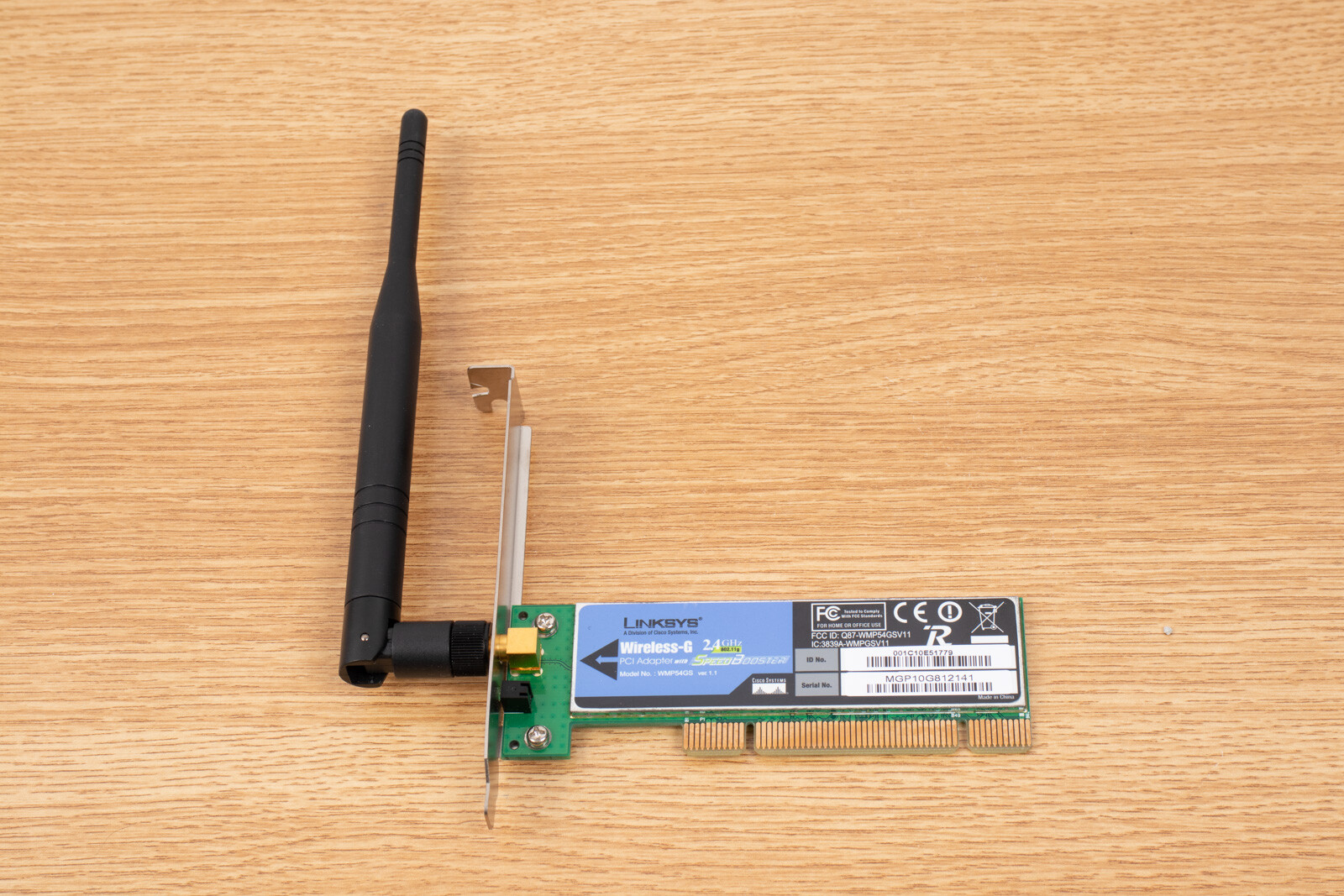Linksys WMP54GS Ver 1.1 Wireless G Adapter PCI Card 2.4GHz 65Mbps