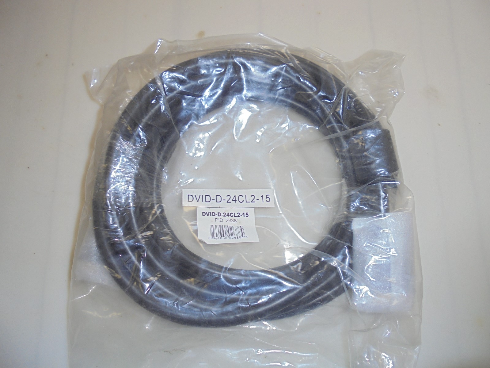 NEW Monoprice 2688 15ft 24AWG CL2 Dual Link DVI-D Cable - Black DVID-D-25CL2-15