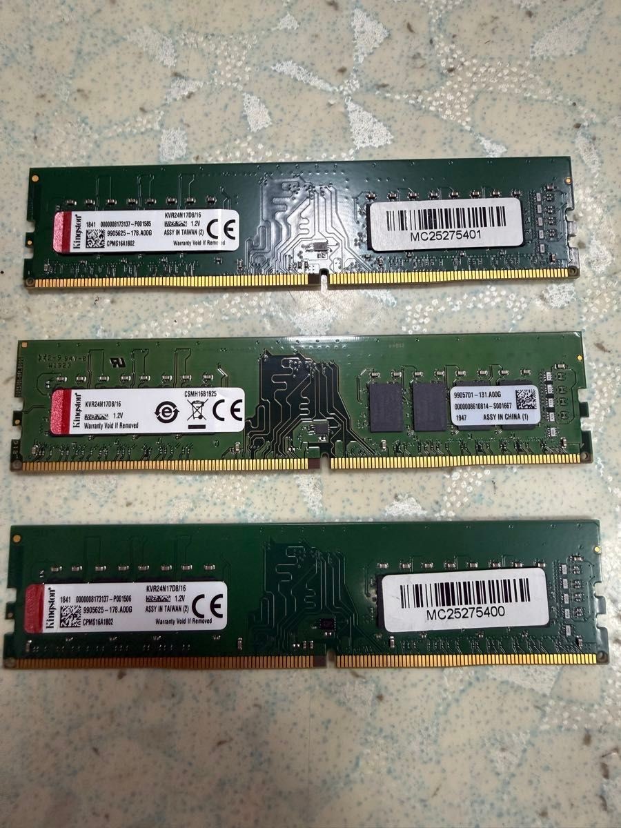 Kingston KVR24N17D8/16 2400 DDR4 16GB RAM 48GB (16GBx3) Tested