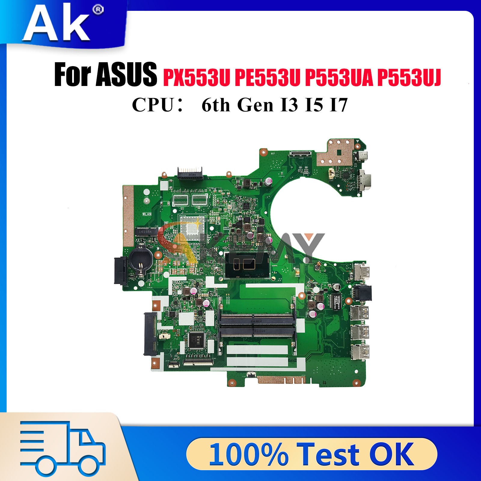 P553UA Motherboard For ASUS PX553U PE553U RPO553U P553U P553UJ Mainboard W/CPU