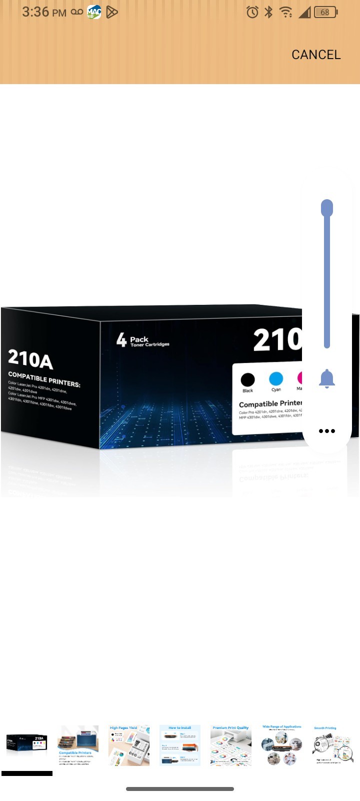 210A Toner Cartridges 4 Pack for HP 210A Toner Cartridges 4301fdw...