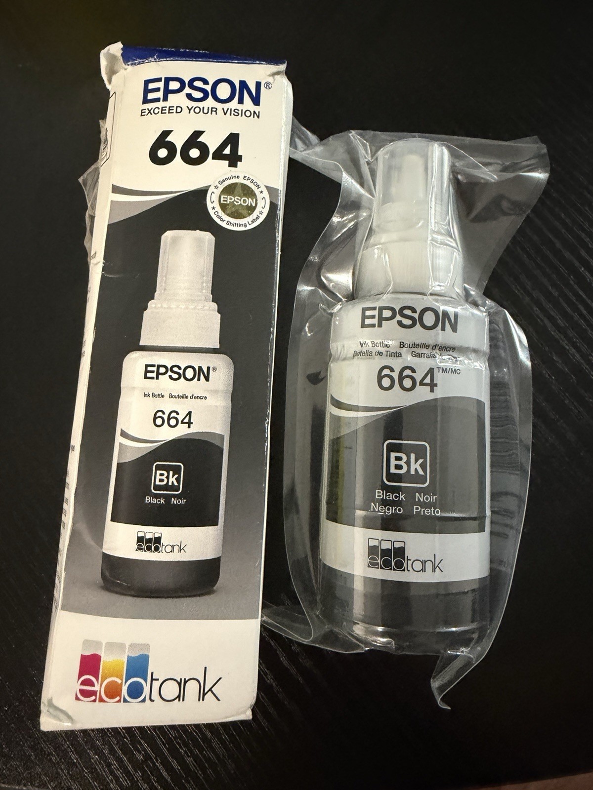 Epson 664 Ecotank Black Ink  T664120  Exp 2027+ 0484
