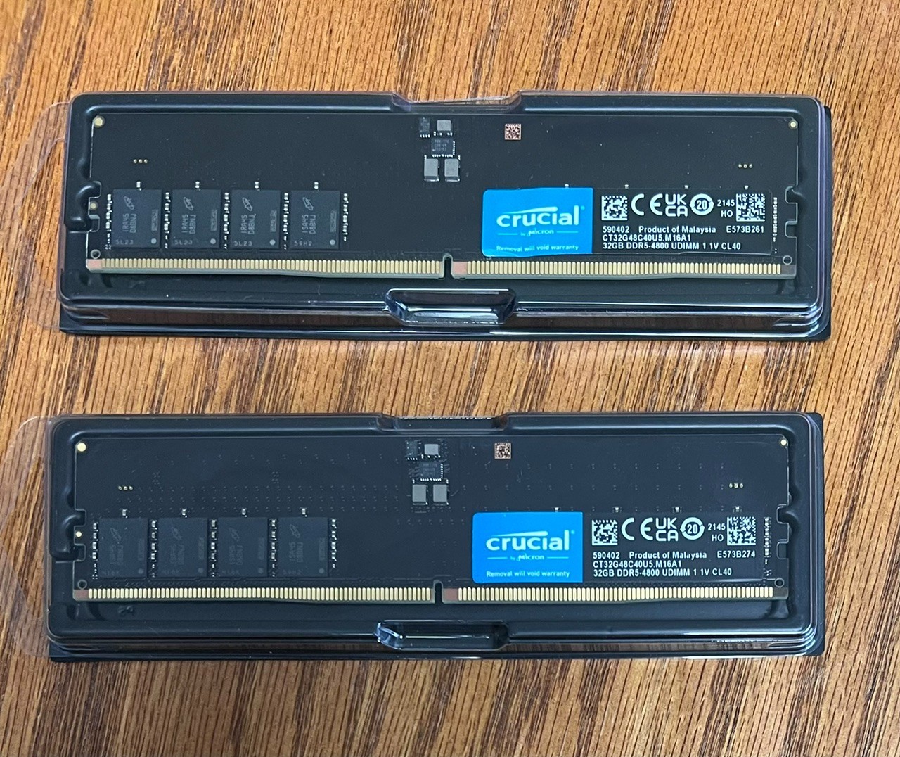 Crucial /Micron 64GB (2x32GB) DDR5-4800 UDIMM Desktop RAM CT32G48C40U5.M16A1 PC5