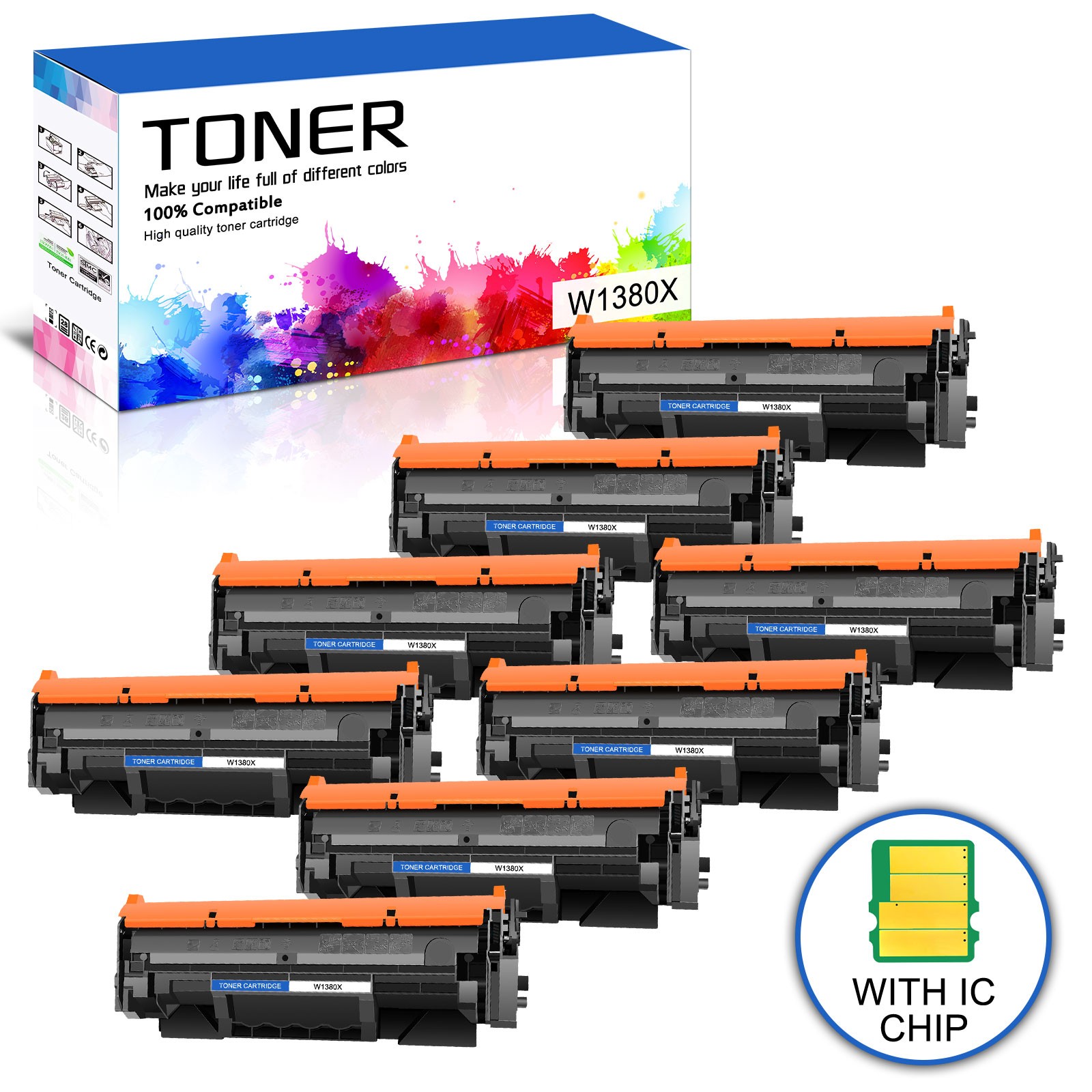 8PK NEW CHIP W1380X Toner Cartridge for 138X HP LaserJet Pro 3001dw MFP 3101fdw