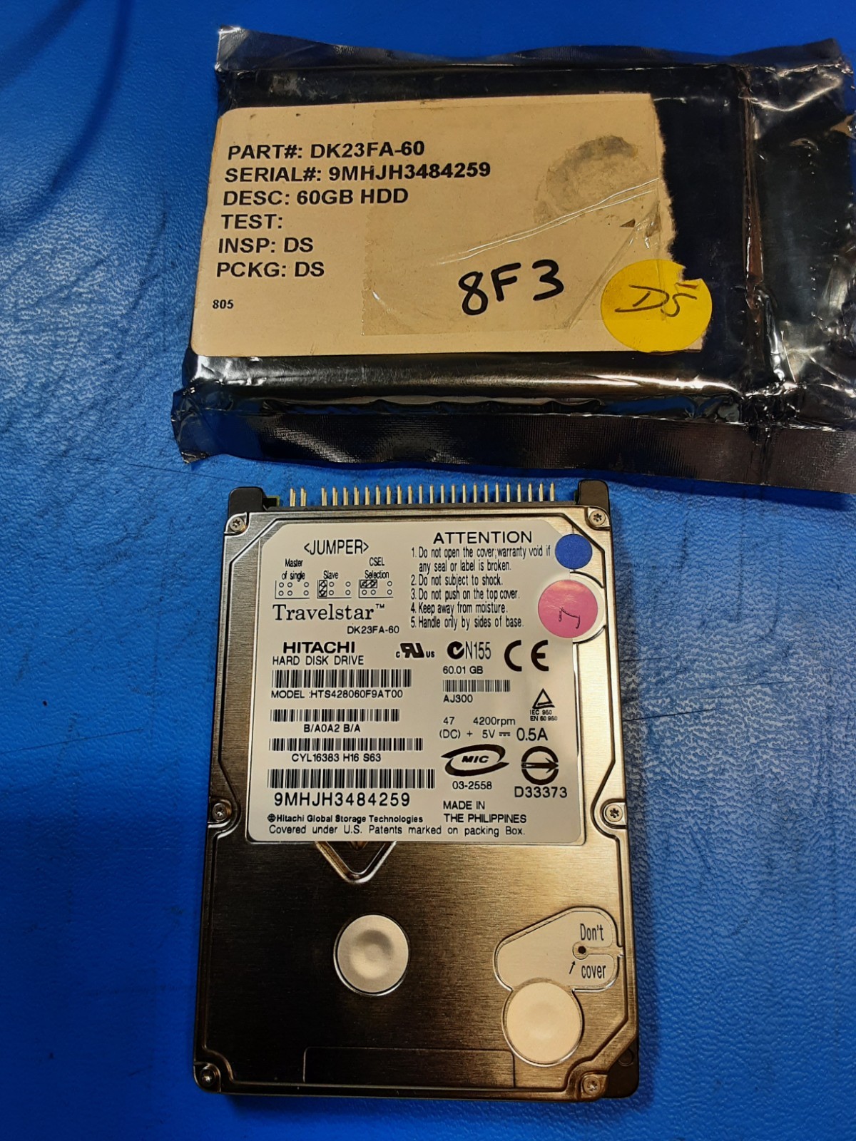 Hitachi DK23FA-60 (HTS428060F9AT00) - 60GB IDE 2.5" Laptop Hard Drive - 4200 RPM