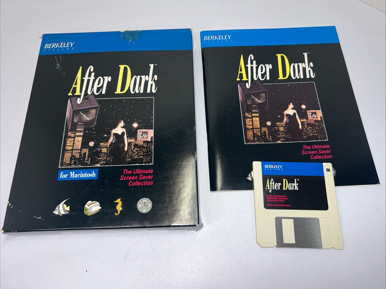 After Dark Ultimate Screen Saver 2.0 1990 Apple Mac 3.5" Floppy Disk PC Complete