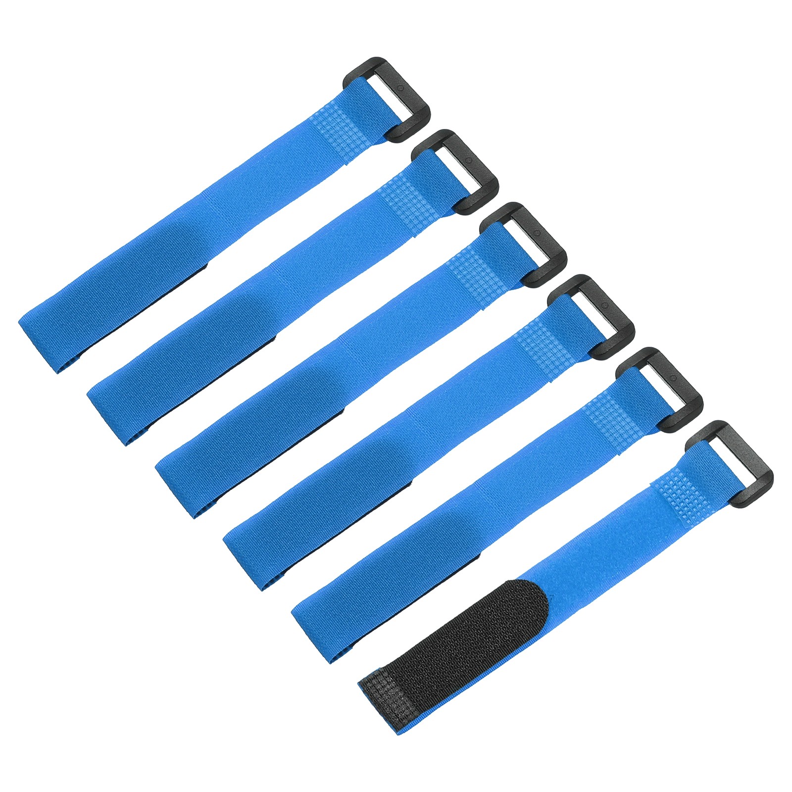 6Pcs Battery Tie Down Straps,0.8x8" Blue Nylon Hold Down Hook Loop Strap