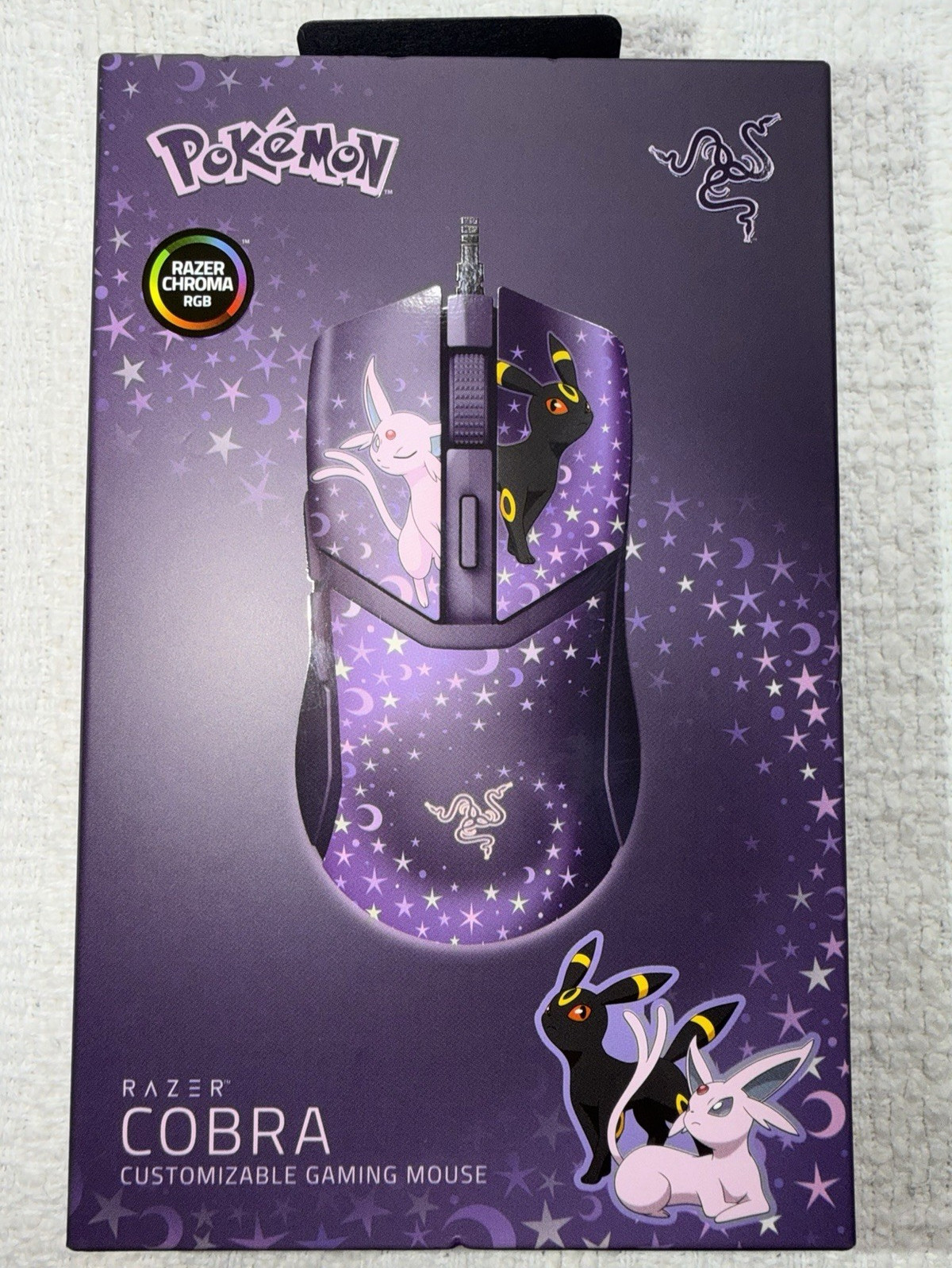 New Authentic Pokemon x Razer 2026 Cobra Wired Mouse Espeon & Umbreon Edition