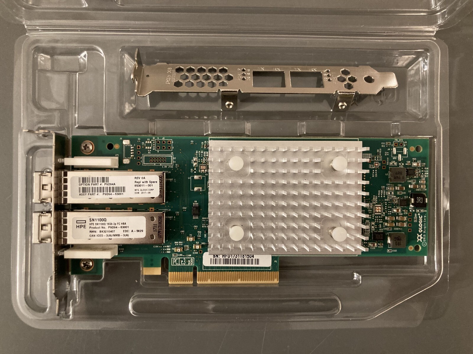 HPE P9D94A SN1100Q 16Gb 2P Dual Port FC HBA 853011-001 QLE2692-HP WITH SFPs