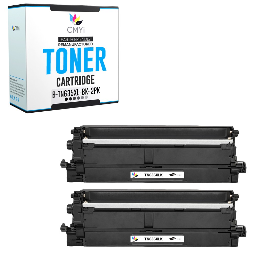 CMYi 2-Pack Compatible TN635XLBK Toner Cartridges fits Brother MFC-L8970CDW