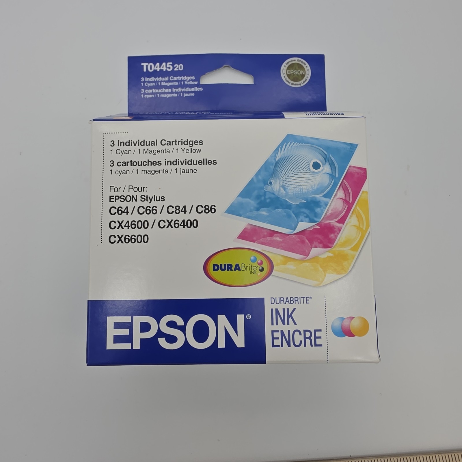 New Sealed Box Genuine OEM Epson T0445 20 Multi Color InkJets T044520 exp01/2007