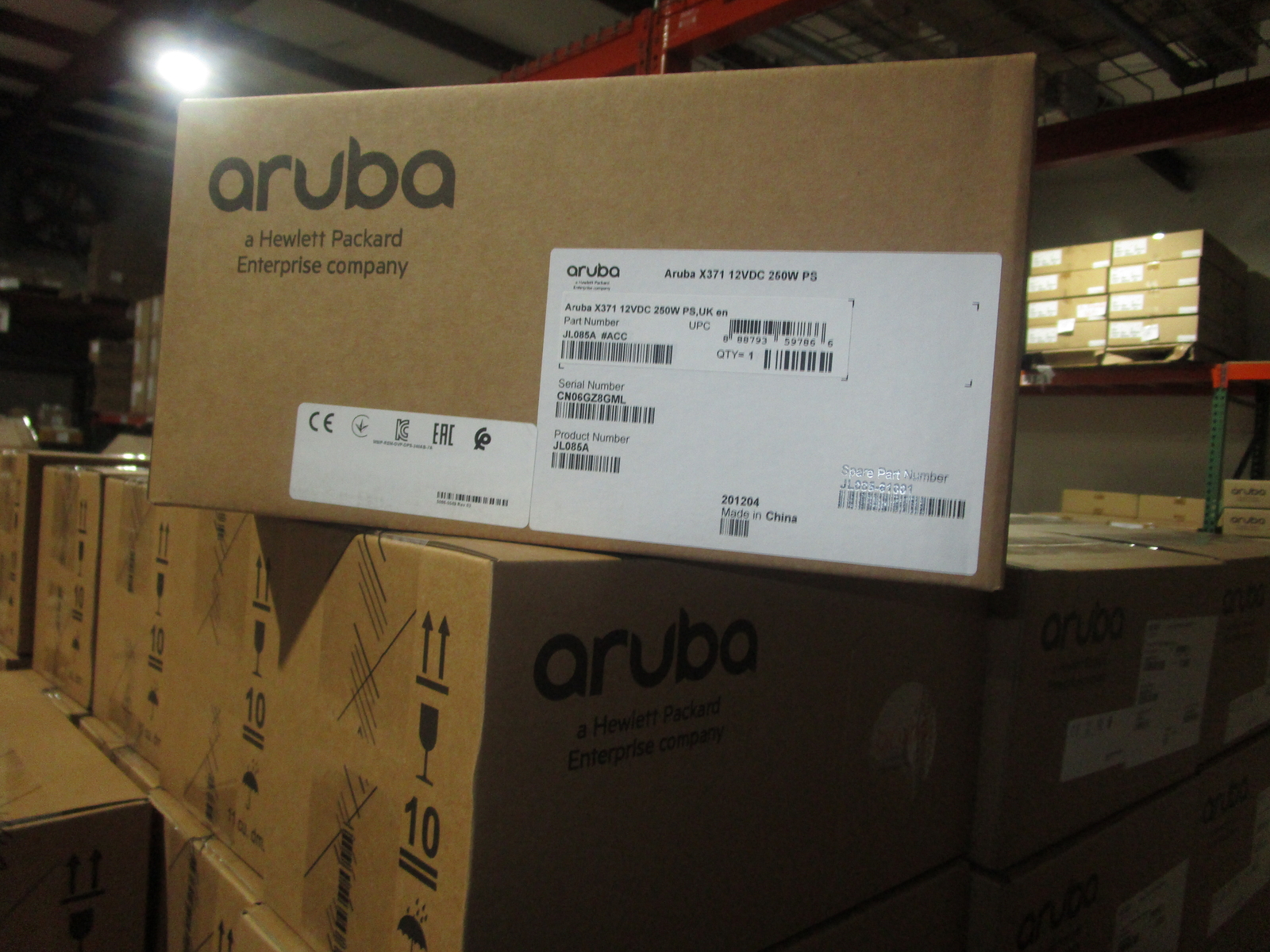 JL085A - HPE Aruba X371 12VDC 250W 100-240VAC Power Supply  BRAND NEW