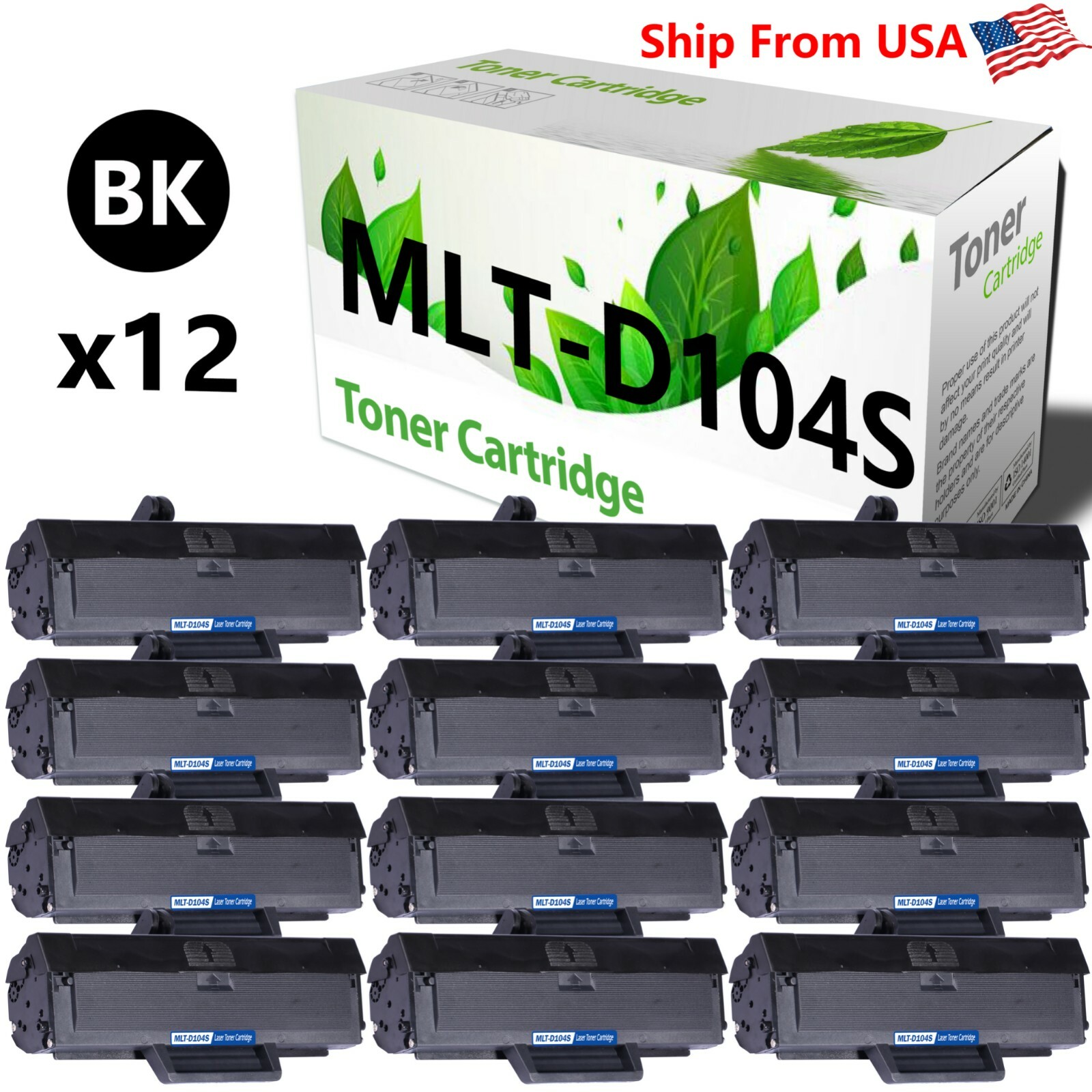 12PK Compatible MLT-D104S D104S Toner Cartridge For ML-1660 Laser Printers