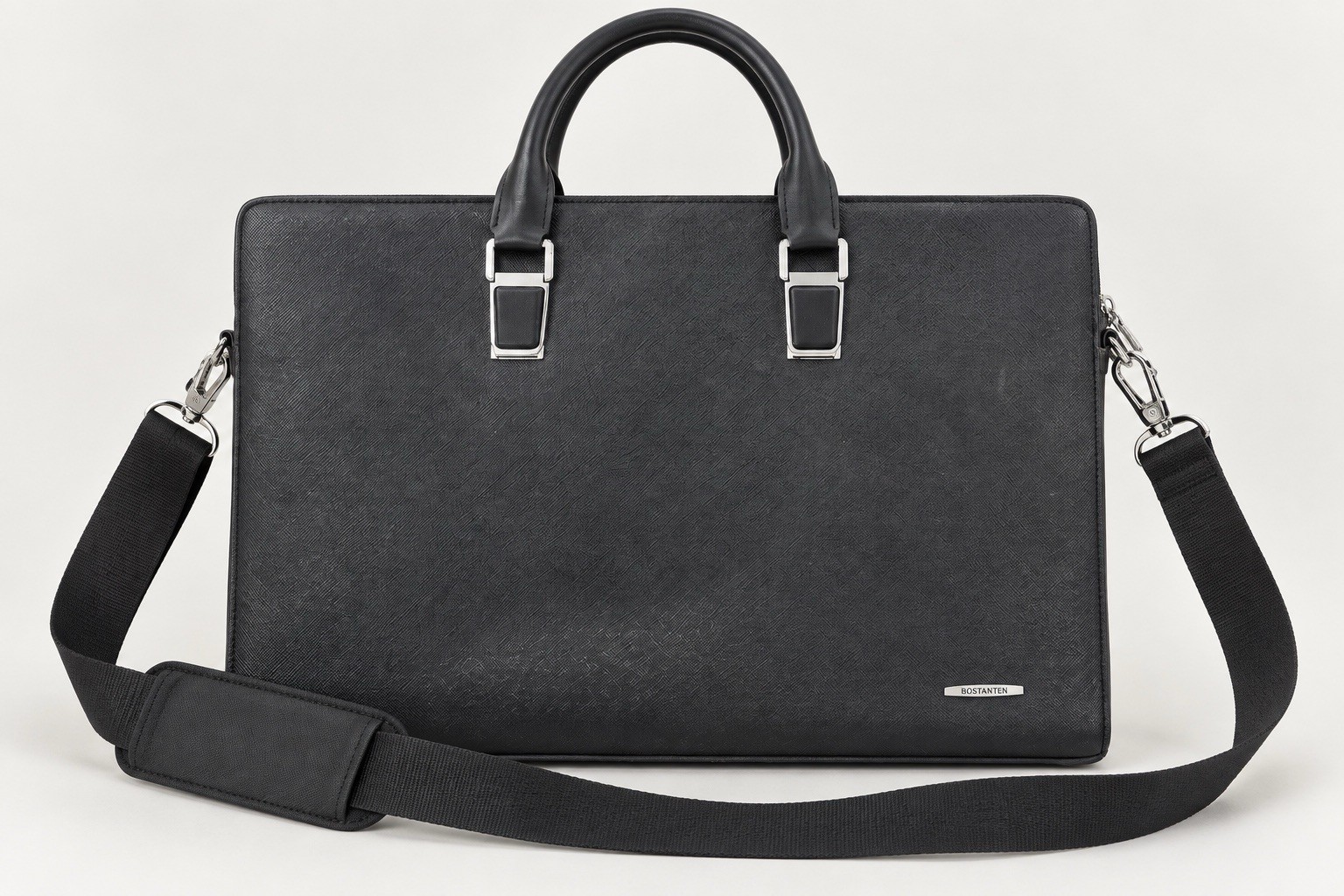 BOSTANTEN Black Laptop Briefcase Executive Messenger Bag Shoulder Strap