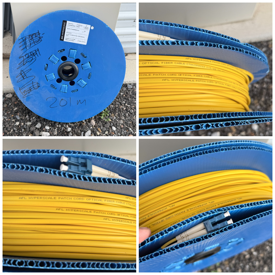 AFL Hyperscale Single Mode Fiber Optic Cable 2F LC-LC Duplex Yellow 659FT NEW