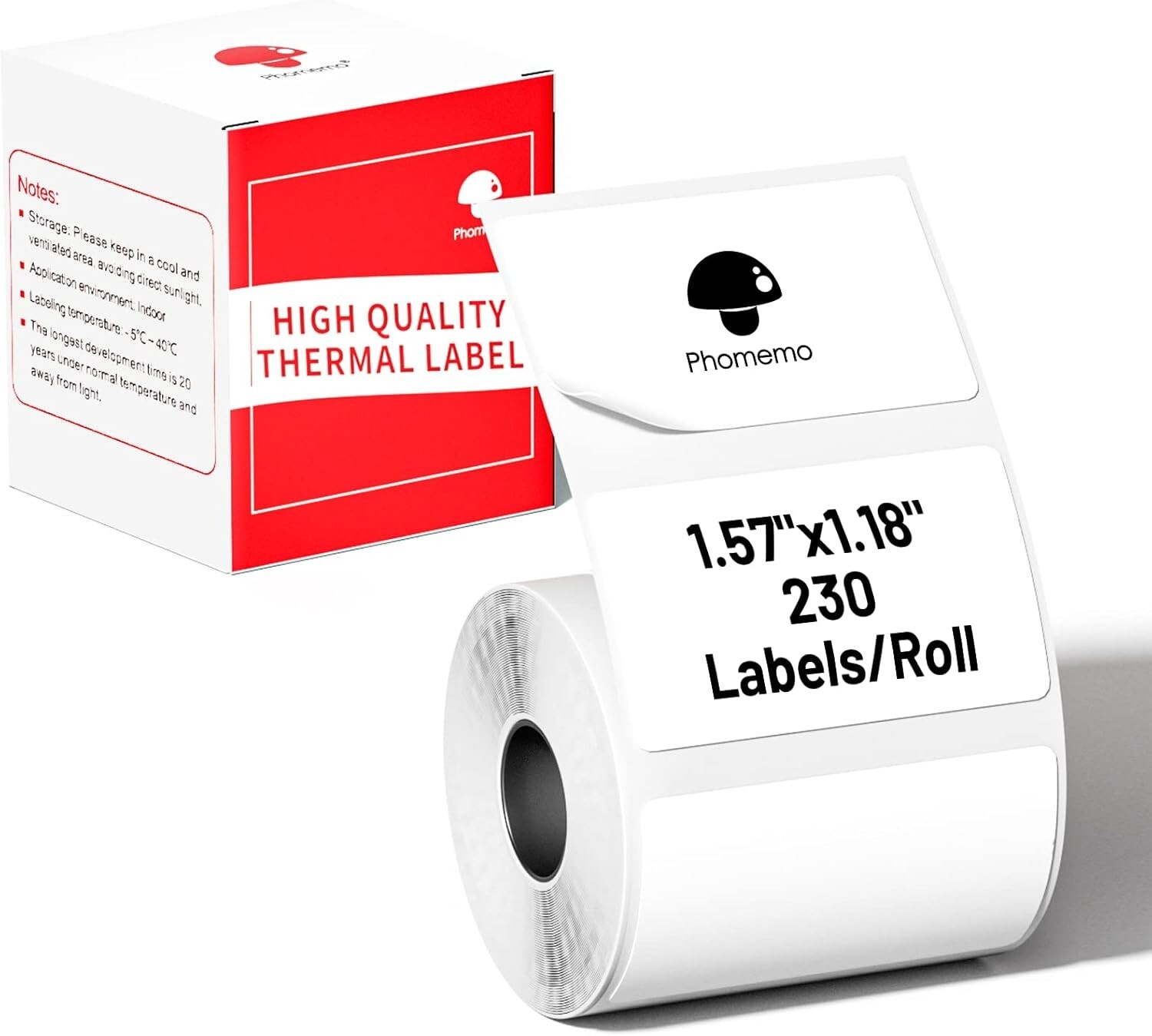 Phomemo Labels for M110, 1-1/2'' x 1-1/8''(40 x 30mm) Square White Thermal Paper