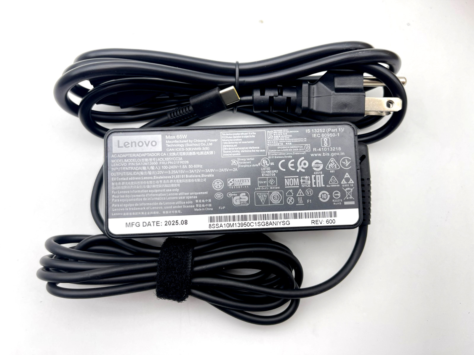 OEM 65W USB C Charger For Lenovo ThinkPad X1 X13 T14 T15 E14 E15 T480s T490 E480