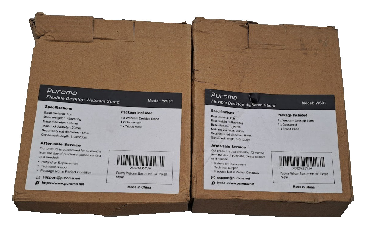 2X PUROMO FLEXIBLE DESKTOP WEBCAM STAND WS01