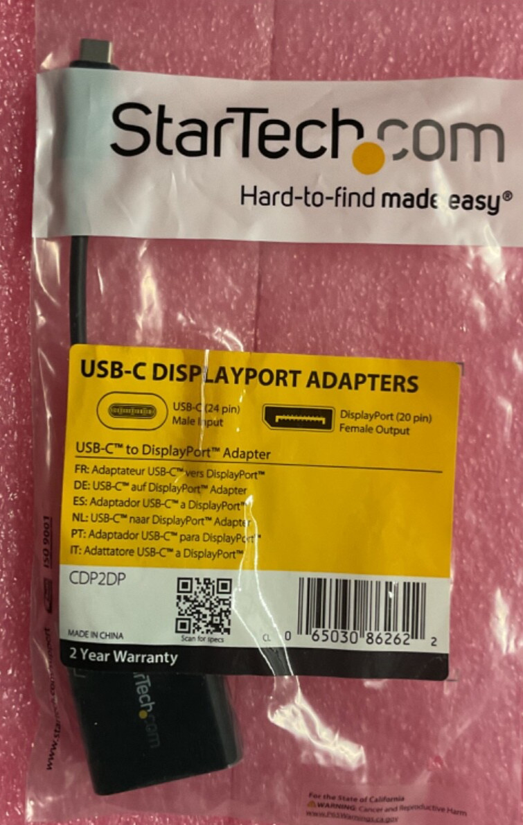 DisplayPort Cable StarTech USB-C to DisplayPort Adapter Cable - 6ft 1.8m Display