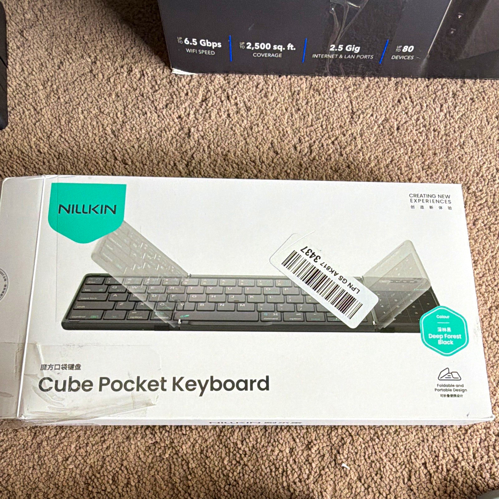 NILLKIN Cube Pocket Bluetooth Foldable Keyboard w/ Touchpad English QWERTY Black