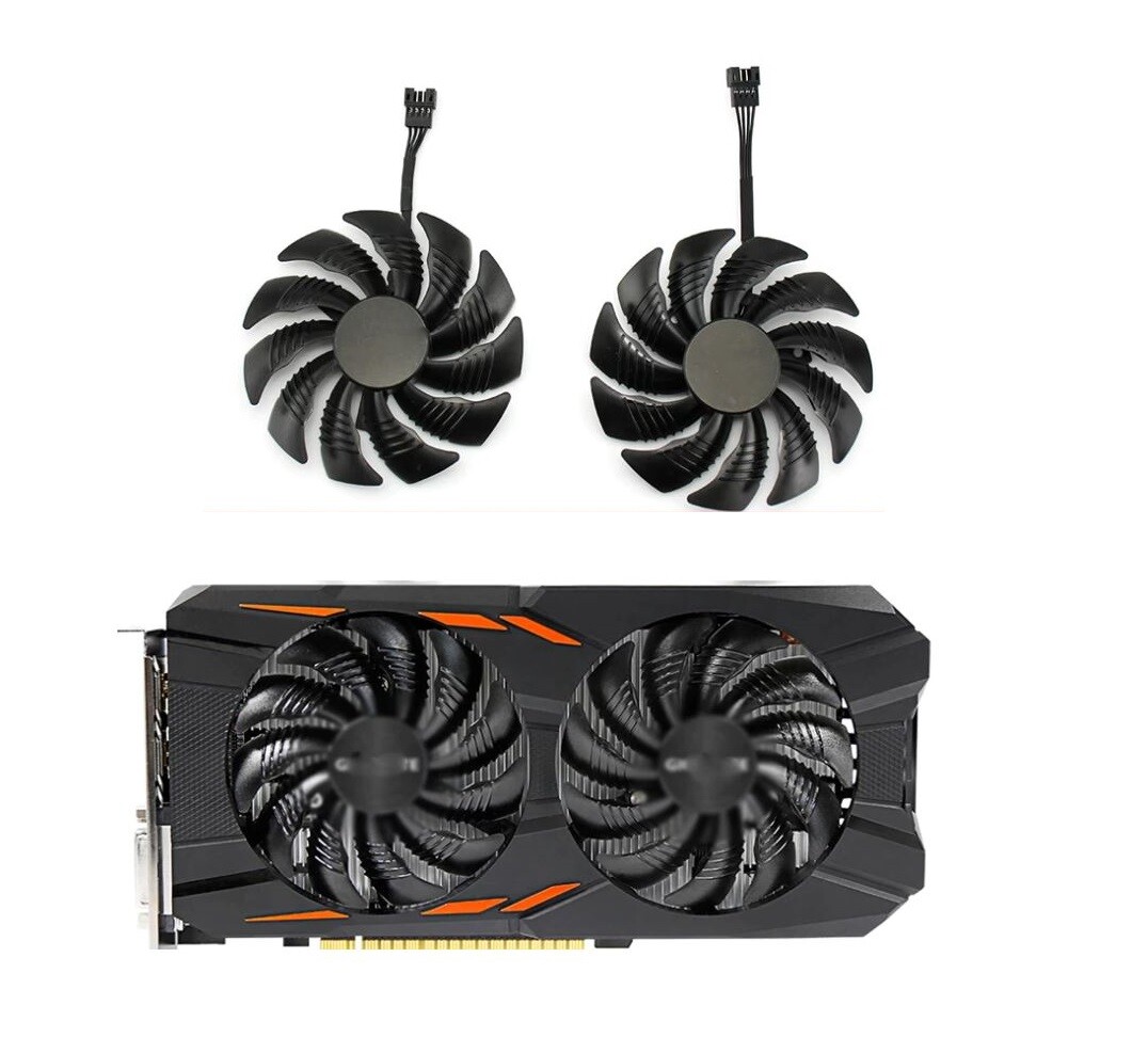 Gigabyte AORUS RX580 8G Fans, One fan spins Clockwise other Anticlockwise 88mm