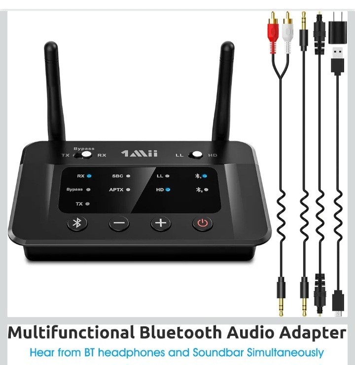 1Mii B03 BT 5.3 Transmitter Receiver - TV Stereo BT Headphones Low Latency & HD 