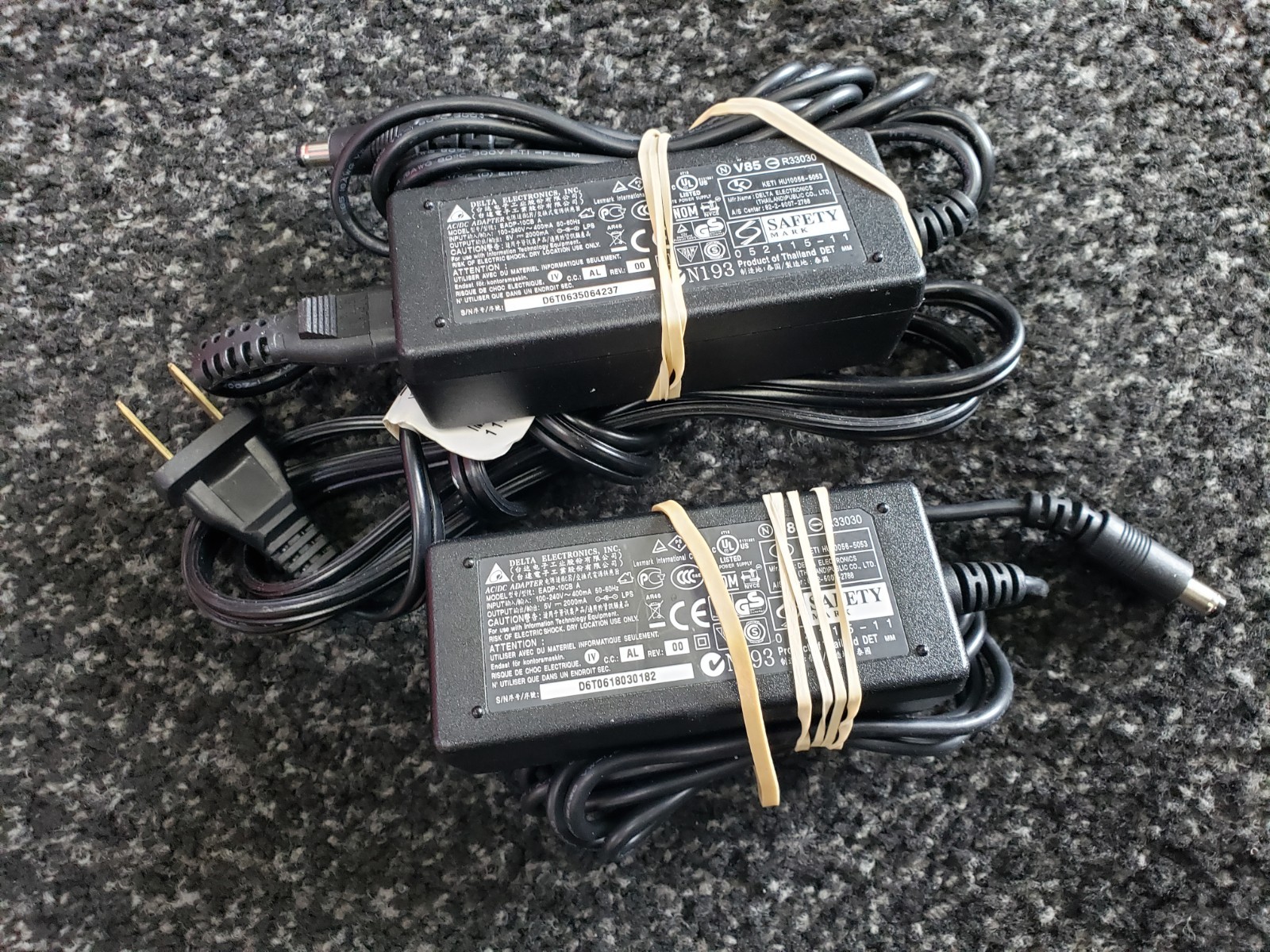 lot of 2 Delta ADP-10UB/EADP-10CB A 5V 2A 10W Power Supply OEM With Power Cord